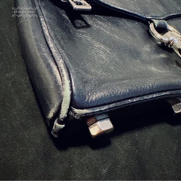 💙REBECCA MINKOFF Dark Navy Blue MAC clutch crossbody small medium silver chain - Picture 4 of 10